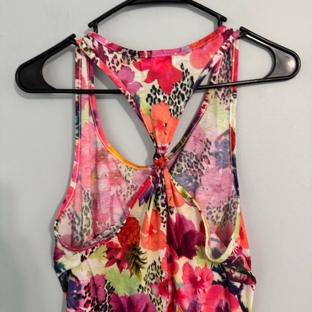 OP Floral & Leopard Print Racerback Swimsuit Cover Up Dress Women’s Size Medium - Picture 2 of 5